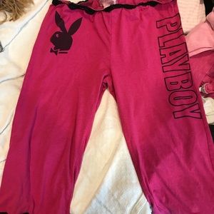 Pink playboy Capri pj set Medium